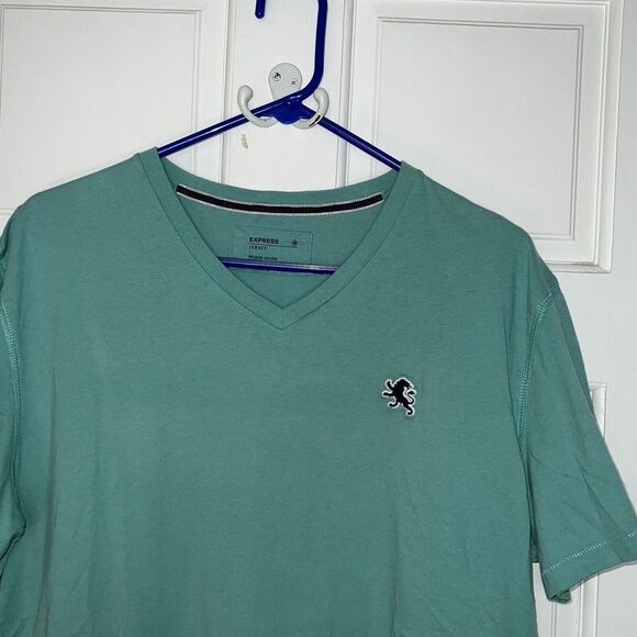 Bundle Of 2 Express Jersey Men's V Neck T-shirt Cotton Size XL Orange Blue Y2K - Picture 3 of 8